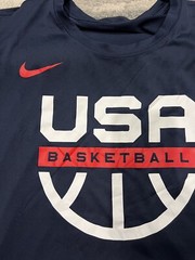 Nike Dri Fit USA Basketball Warm Up Team Issue Shirt Size 2XL Blue XXL