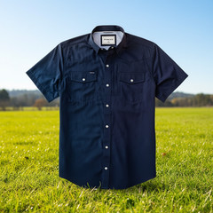 Poncho The Del Mar Men’s Short Sleeve Western Snap Shirt Large SLIM fit