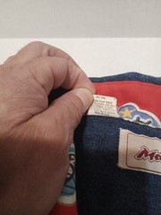 USA 1970s Vintage Male Brand Denim Long Sleeve Shirt Navy Pattern A++ Look