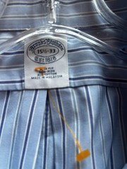 Vintage Brooks Brothers Men’s Striped Blue White Cotton Dress Shirt 15.5 33