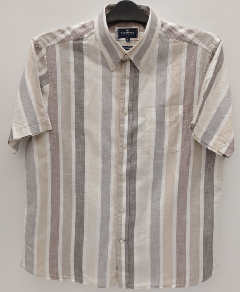 Blue Harbour Large Linen and Cotton Short Sleeve Shirt Button Down Collar 41-43″