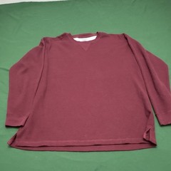 Preswick & Moore Men’s Burgundy V-Neck Long Sleeve Knit T-Shirt L Logo