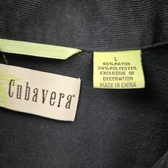 Cubavera Camp Shirt Large Dragon Head Sparkle Blink Rhinestone Embellished