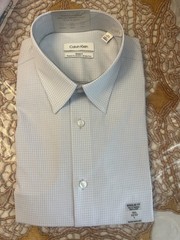 Calvin Klein Men’s Steel+ Regular Fit Dress Shirt, Light Blue, 16½ x 32/33