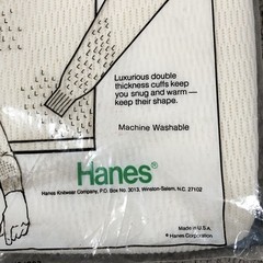 NEW 70s Hanes Winter Thermal Underwear Knit Top LS Small 34/36 USA Vintage NOS