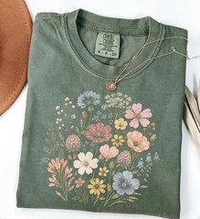 Wildflower Colorful Floral Comfort Tee
