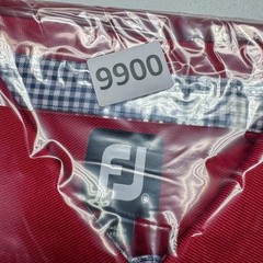 FootJoy Polo Shirt Mens XL Red Gingham Trim Olde Beau Golf Club Embroidered