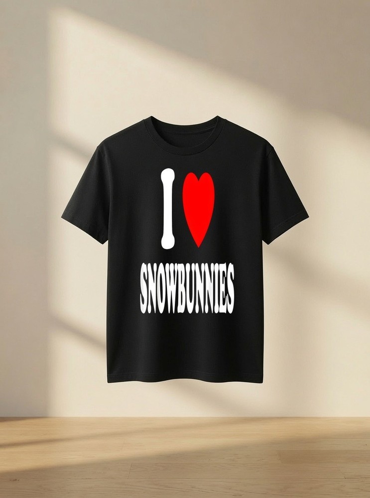 I Love Snow Bunnies Funny Skiing Snowboarding Winter Sports T Shirt