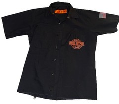 Women’s Motorcycle Shirt Whisky IL “Jamie’s Outpost” Sz Small USA Flag