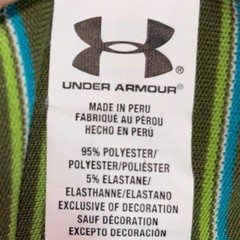 Under Armour HeatGear Golf Polo Shirt Mens XL Green Blue Striped Short