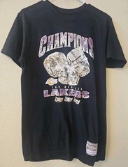 Mitchell & Ness Black and Purple Lakers Champions Tee SZ Med NBA T Shirt Classic