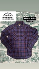 Rare IRON HEART IHSH-260 Ultra Heavy Cotton Check Work Shirt Purple L