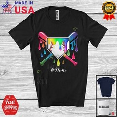 Baseball; Colorful Drip Baseball Equipment; Custom Name Boys Girls Player Shirt