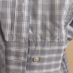 David Donahue Dress Shirt Mens 17.5 36/37 Blue Check Long Sleeve Cotton