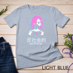 Antisocial Vaporwave Anime Girl Japanese Aesthetic T-Shirt Unisex T-shirt