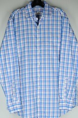 Peter Millar Men’s Blue Purple & White Plaid Cotton Casual Shirt L Large
