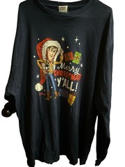 Toy Story Woody Christmas Shirt, Disney NWOT XL Navy Blue Long Sleeve