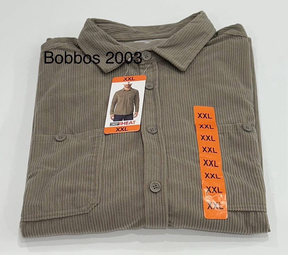 32 Degrees Heat Men’s Chest Pocket Button-Up Shirt, Tan, Size XXL