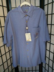 Bamboo Cay Shirt Mens XL Blue Unwined Wine Embroidered New Tags
