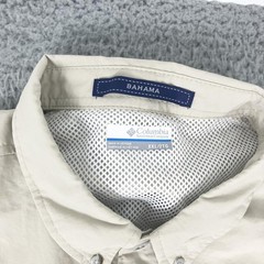 Columbia PFG Bahama Shirt Mens 2XL Beige Fishing Short Sleeve Button Up