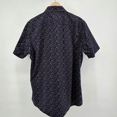 7Diamonds Mens Floral Micro Print Short Sleeve Button Down Shirt Navy SMK-6090 L