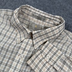 Bill Blass Dress Shirt Mens XL Brown Plaid Long Sleeve Preppy Classic Grampacore
