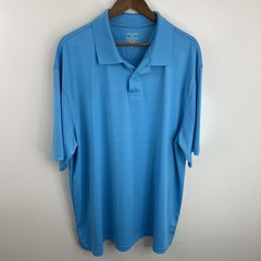 Saddlebred 2XL Blue Geometric Polo Shirt Short Sleeve Polyester
