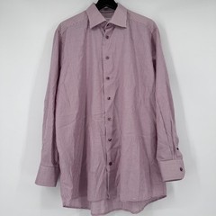 Eton Contemporary Fit Gingham Dress Shirt Mens 17 43 Maroon Purple White Cotton