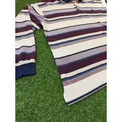 Penguin Sport Striped Rugby Polo Shirt Mens XL Burgundy Navy Pique XL/XG