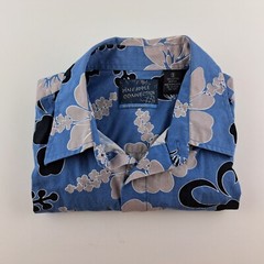 Pineapple Connection Hawaiian Shirt Mens Small Blue Button Up S/S Floral Print