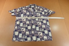 Two Palms Mens Large Blue Hawaiian Print Short Sleeve Button Front Camp Shirt
