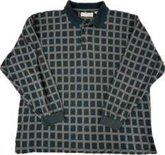Natural Issue Men’s XL Vintage LS Polo Shirt in Green 60% Cotton, 40% Polyester