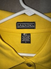 Men’s USMC Embroidered Collared Short Sleeve Shirt Yellow/Red Size L Cotton