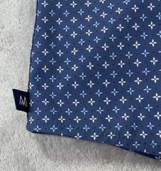 Mizzen+Main Leeward Trim Fit Men Blue Button Up Shirt Geometric Pattern Size L