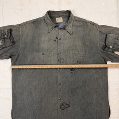 Vintage 30s Montgomery Ward Salt And Pepper Chambray Work Shirt Men’s Size XL
