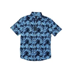 Mizzen+Main Halyard Navy Tropical No Tuck Button Down — Small