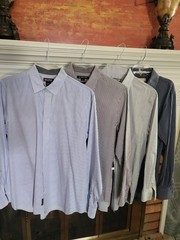 lot of 4 Men’s Michael Kors Dress Shirts, Sz Large 100% Cotton
