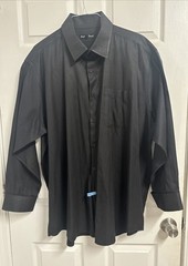 FORTINO LANDI Black Geometric Button- Up Dress Shirt Sz 20-20 1/2