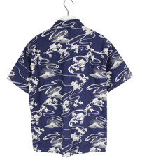 Superdry Shirt Mens M Short Sleeve Spread Collar Japan Theme Pattern