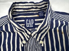 Vintage 90’s Size MEDIUM Men’s GAP Button Up Shirt Blue White *see description*