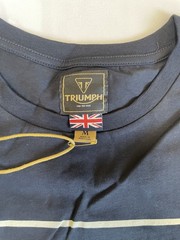 Triumph T-Shirt Mens Medium Helston Jet Black Graphic Logo Cotton Short Sleeve