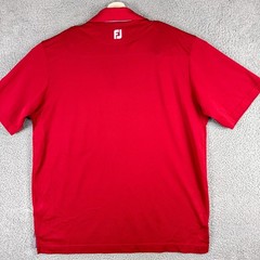 FootJoy Polo Shirt Mens XL Red Gingham Trim Olde Beau Golf Club Embroidered