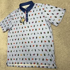 RSVLTS Polo Shirt Men XL Blue Breakfast Balls Its 5 Under Par Stretch Hawaii NWT