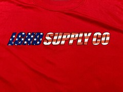 LGND Supply Co Shirt Mens XL Red 100% Polyester Spellout American Flag SS Crew