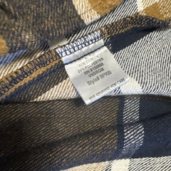 Golden Tree Mens Long Sleeve Plaid Flannel Shirt Button Up Brown Cream Size L