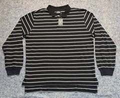 Vintage Steve & Barry’s Polo Shirt Mens XXl Black Long Sleeve 100% Combed Cotton