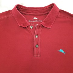 Tommy Bahama Island Zone Red Supima Polo Golf Shirt L Business Casual Preppy