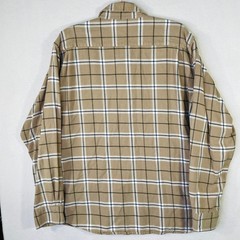 Wrangler Premium Quality Mens XL Tan Plaid Long Sleeve Button Down Cotton Shirt
