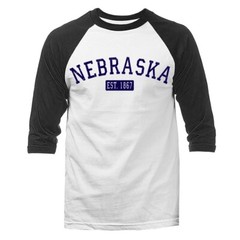 State of Nebraska NE 3/4 Sleeve Raglan