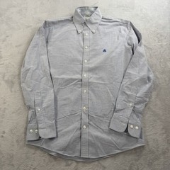 Brooks Brothers Milano Oxford Shirt Mens S Blue Non Iron Stretch Cotton OCBD